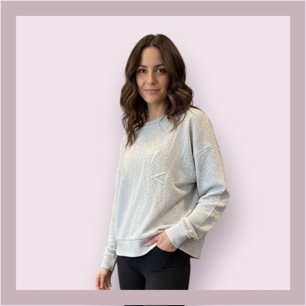 Varley Knoll Gray Melange Crewneck Sweatshirt - Picture 2 of 7